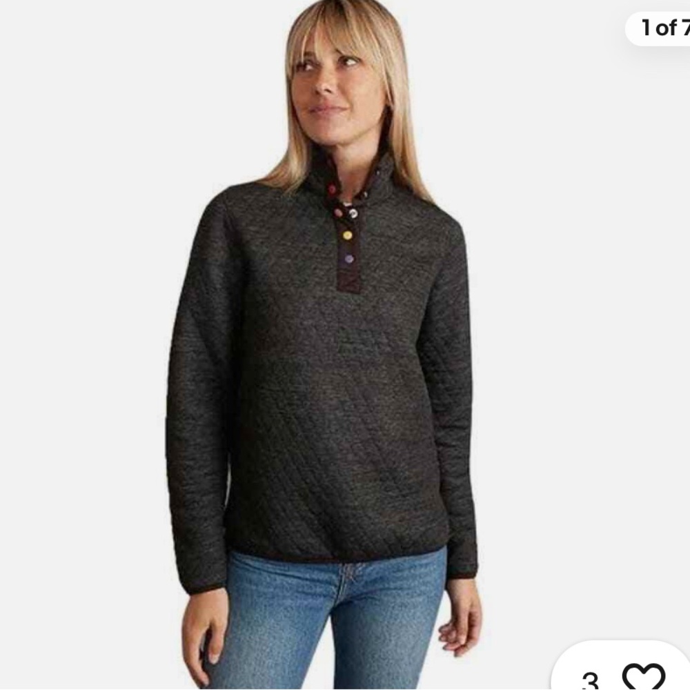 Marine Layer Corbet Quilted Bomber Black Reversible Womens S Pullover Sweater